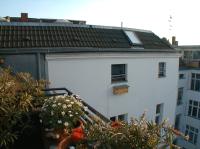 Der Nistkasten wurde neu aufgehängt. Gleich neben der Telefonleitung.